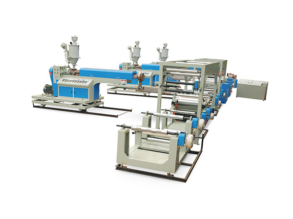 Woven fabric extrusion and coating laminating machine (three main machines)